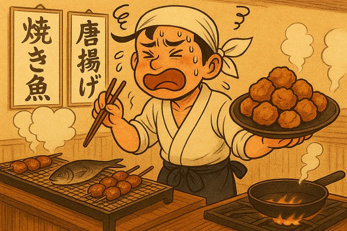 メニュー多くてんてこ舞い