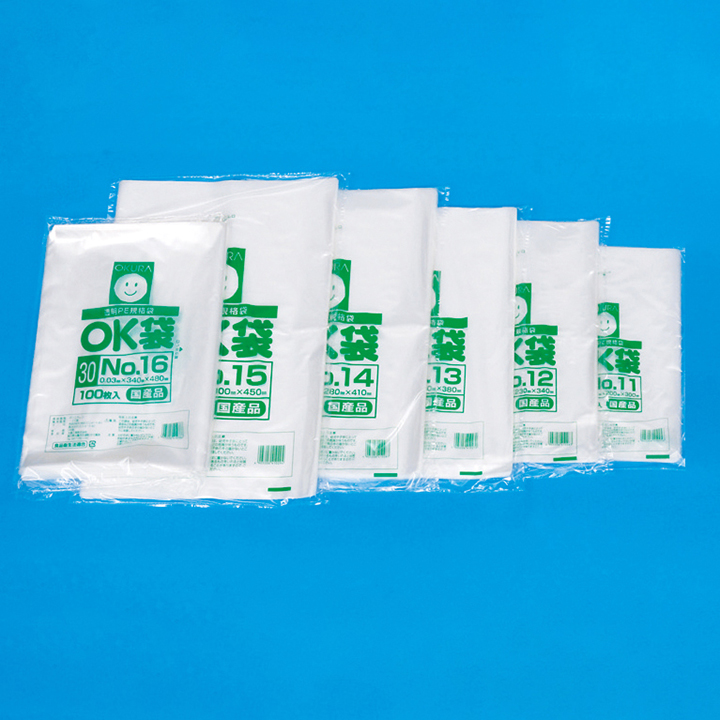 ＯＫ袋（0.03mm）　１３号紐付　１００枚入