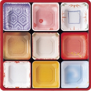 ＴＳＲ－ＢＯＸ８０－８０－２　夢彩ごぜんボックス　中仕切　柄付（９つ仕切　５０枚入　（別売　本体あり）
