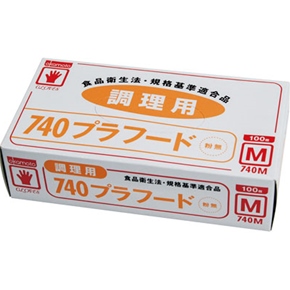 イージーグローブ　プラフード７４０粉無Ｍ　１００枚入