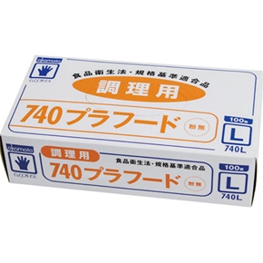 イージーグローブ　プラフード７４０粉無Ｌ　１００枚入