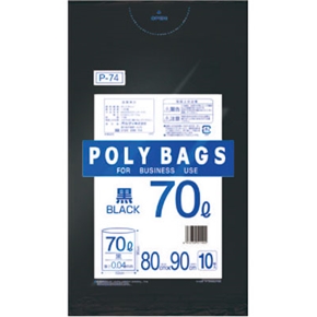 Ｐ－７４　ポリバッグビジネス７０Ｌ　黒　１０枚