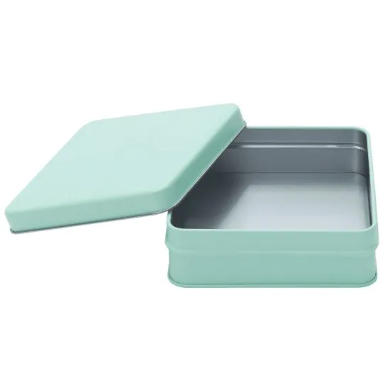 【個人宅・北海道・沖縄不可】Ｃａｎｄｙ缶　スクエア缶　ミントブルー　６０個入【直送品：Ｚ－Ｃ】