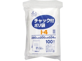 チャック付ポリ袋　Ｉ－４　１００枚入