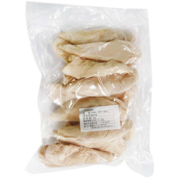 国産）チキンささみIQF（筋なし）　1kg（約20～25個入）