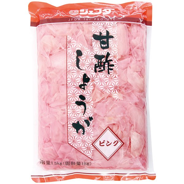 ジェフダ）甘酢しょうが（平切） ピンク　1.5kg（固形量1kg）