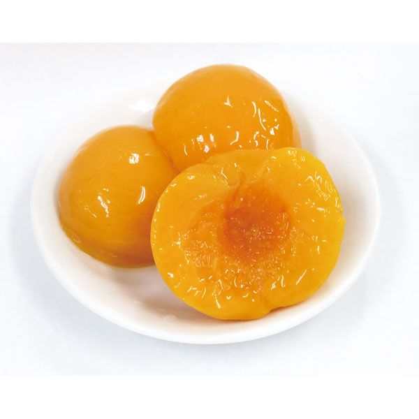 ジェフダ）黄桃ハーフ　1号缶（固形1800g、内容総量3000g）約30～40個入