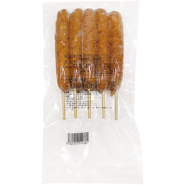 コスモフーズ）ポークフランク（串付）　60g×5本入