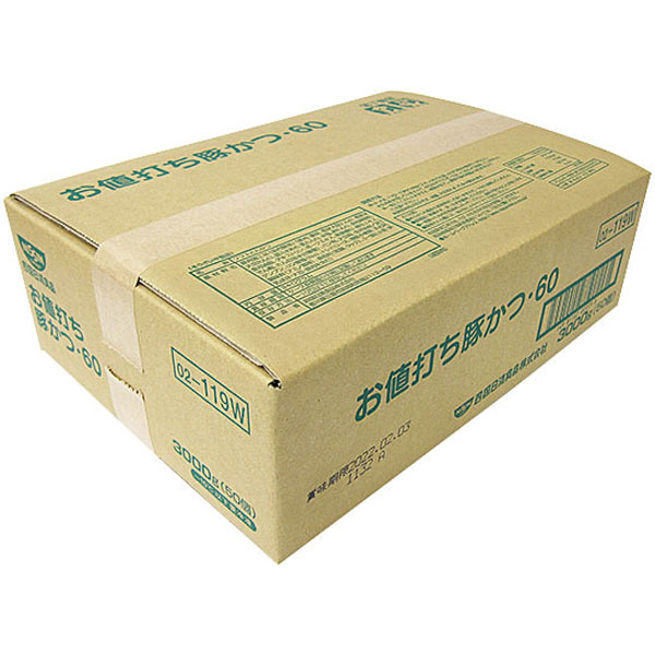 四国日清食品）お値打ち豚かつ　3000g（約60g×50個入）