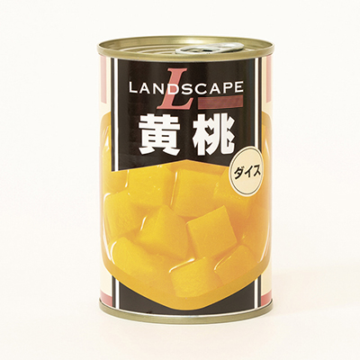 【在庫処分】マックストレーディング）ＬＡＮＤＳＣＡＰＥ　黄桃ダイス　４号缶