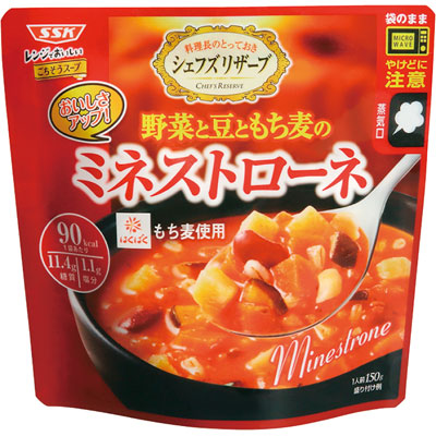 レンジでおいしいごちそうスープ野菜と豆ともち麦のミネストローネ１５０ｇ×５袋