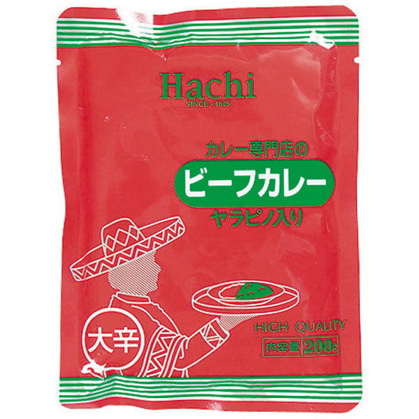 ハチ食品）カレー専門店のビーフカレー大辛（ヤラピノ入）　1食200g
