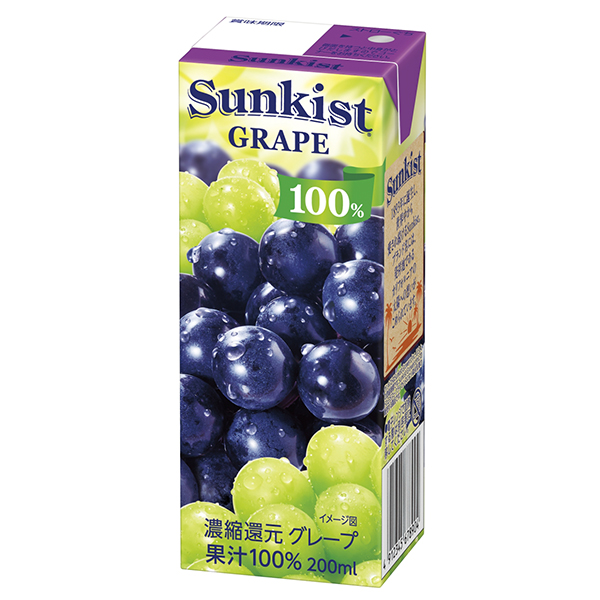 【新商品】森永乳業）サンキスト１００％グレープ（プリズマ）（２００ｍｌ）