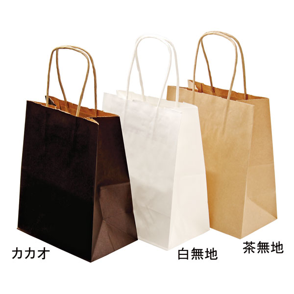 自動紐手提袋　Ｔ－２　茶無地　２５枚入