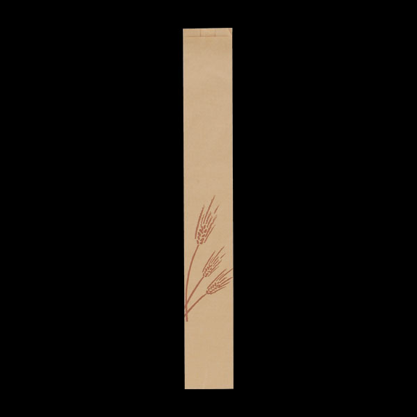 ４５３７　フランスパン紙袋　麦の穂（茶）　＃７９　特大　５０枚入