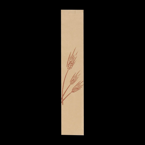 ３８２８　フランスパン紙袋　麦の穂（茶）　＃７１　中　５０枚入