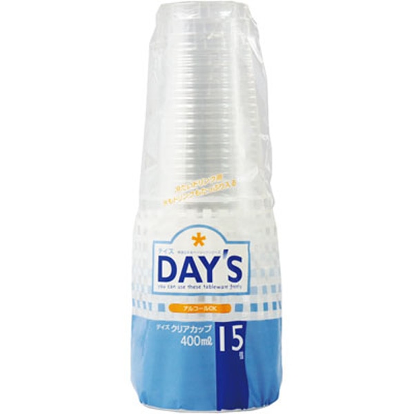 ＤＡＹ’Ｓ　クリアカップ　４００ｍｌ　１５個入（Ｙ０１９３９０へ代替）