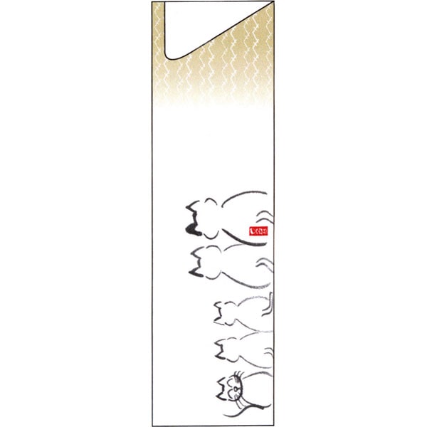 箸袋　５型ハカマ　Ｖ４０７　ねこ柄　５００枚入
