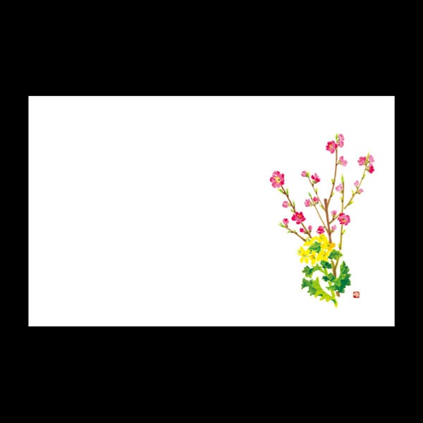 テーブルマット尺３＃２９８　桃と菜の花　１００枚入