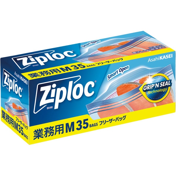 業務用ジップロック　フリーザーバッグ　Ｍ　３５枚入