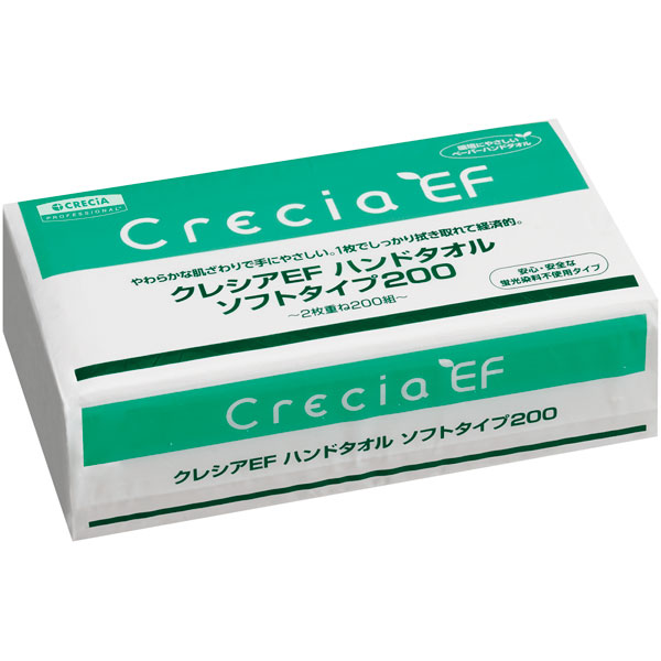 クレシアＥＦハンドタオル　ソフトタイプ２００枚入（３７００５）