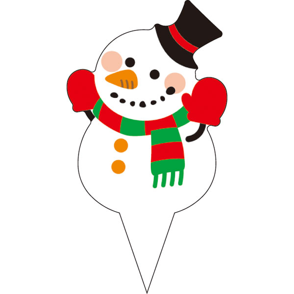 ピック　Ｄ－０５３４　メリークリスマス（雪だるま）　２００枚入
