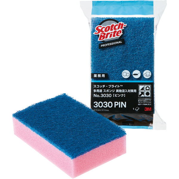 スコッチ・ブライト　多用途スポンジ異物混入対策用＃３０３０レギュラー　ピンク