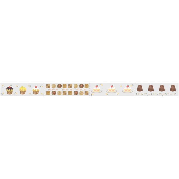 マスキングテープ　ＨＲ－０００４　焼き菓子　１５ｍｍＸ３ｍ巻