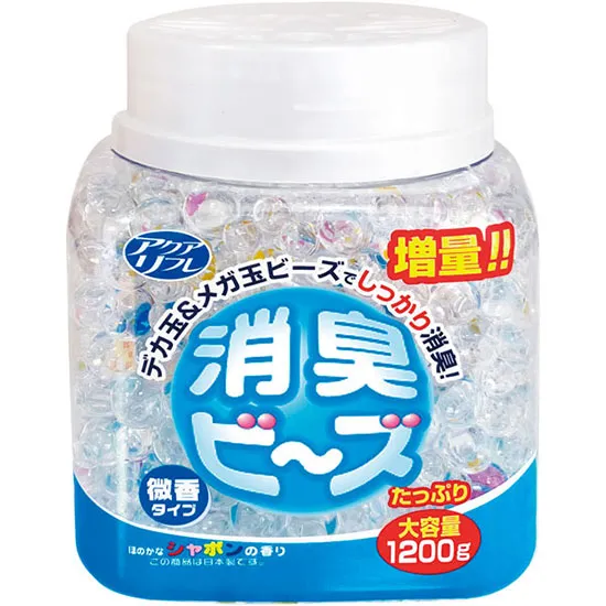 消臭剤　アクアリフレ　消臭ビーズ　本体　１２００ｇ　シャボンの香り　１個入