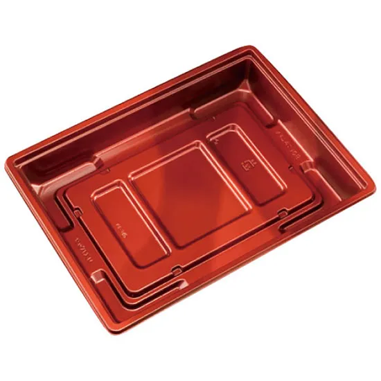 弁当容器　饗膳　１０Ｂ　本体　ソワレレッド　５０個入【中皿・蓋　別売り】