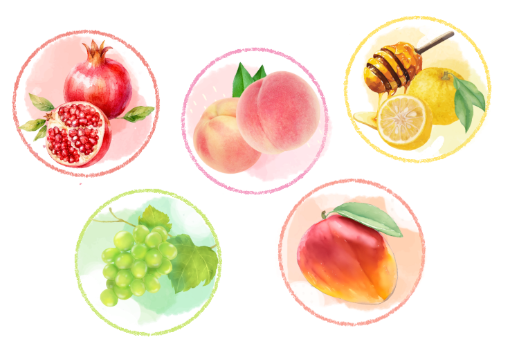 イラスト(商品フレーバーのフルーツ)