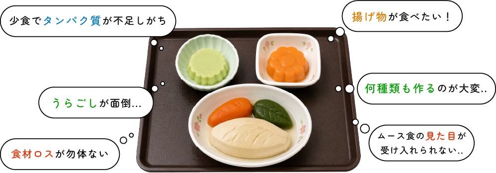 介護食に関する様々な悩みの声