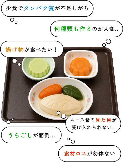 介護食に関する様々な悩みの声