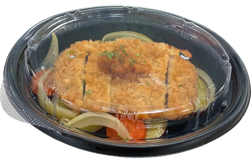 めんつゆだしのカツ煮～おろし梨のせ～