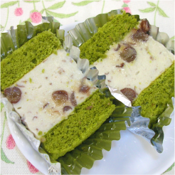カステラサンド抹茶ババロア