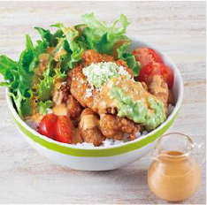 鶏から揚げのコブサラダ丼